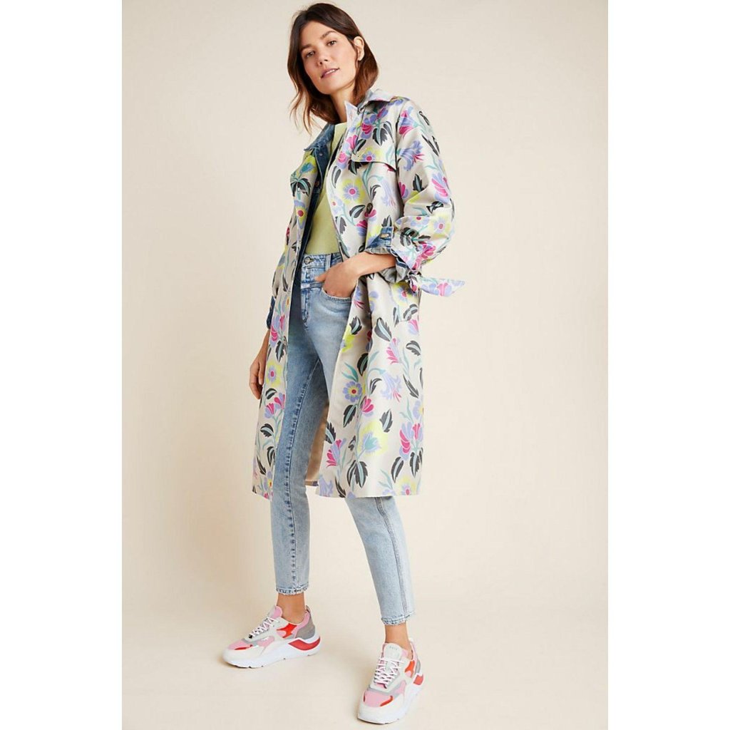 Anthropologie X Delpozo Jacquard Trench Coat